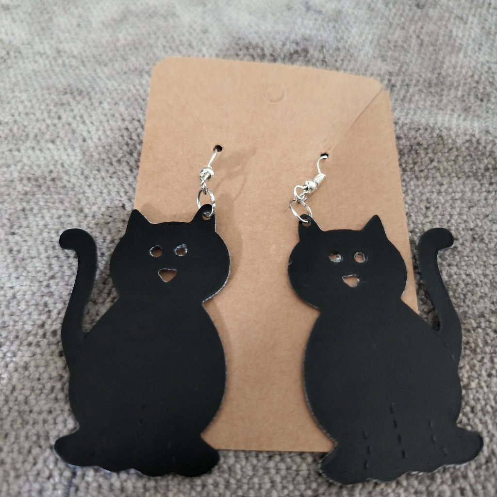 Halloween Black Cat Theme Earrings
